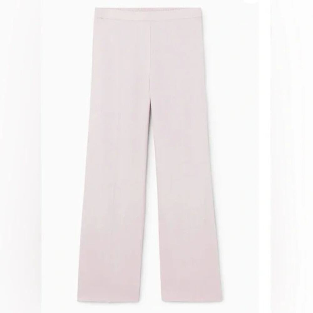 COS Straight-Leg Tailored Linen Pants Lilac Purple Women's 4 Casual Pull On